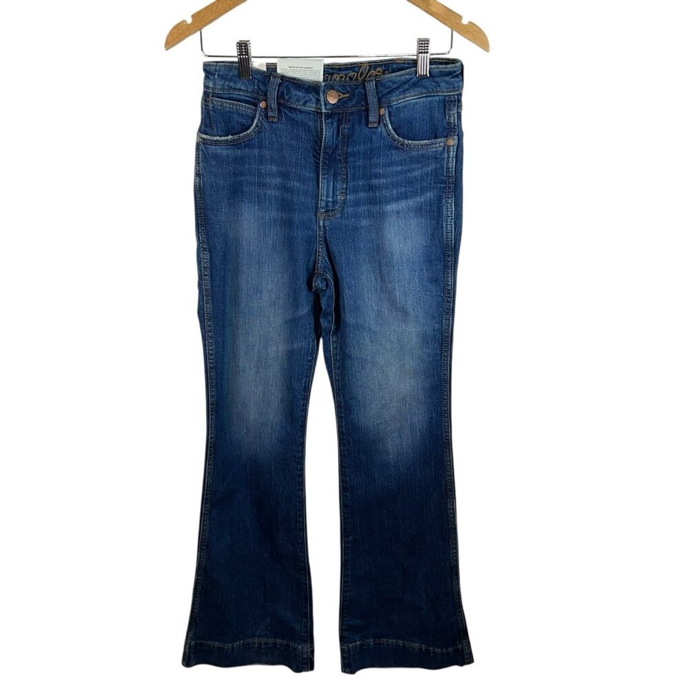 Wrangler Retro Jeans Womens 27x32‎ High Rise Trouser Flared Medium Wash Cowboy